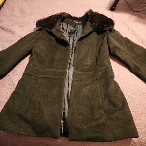 Dana Buchman Brown Coat with Fur Lapel